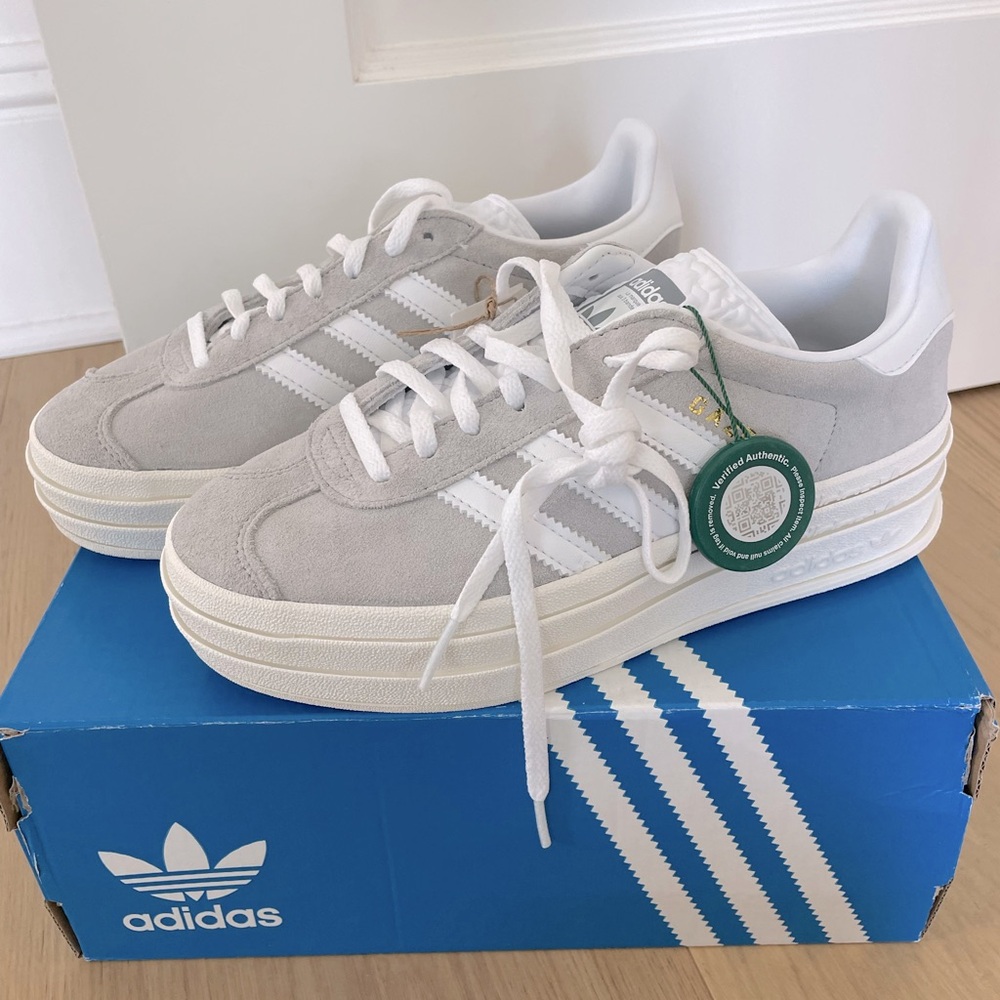 Gazelle Bold Adidas Platform - 5.5 Gray White Suede Sold Out! Never worn